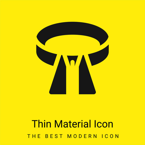 Cinturón mínimo icono de material amarillo brillante - Vector, imagen