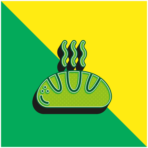 Brot Grünes und gelbes modernes 3D-Vektorsymbol-Logo - Vektor, Bild