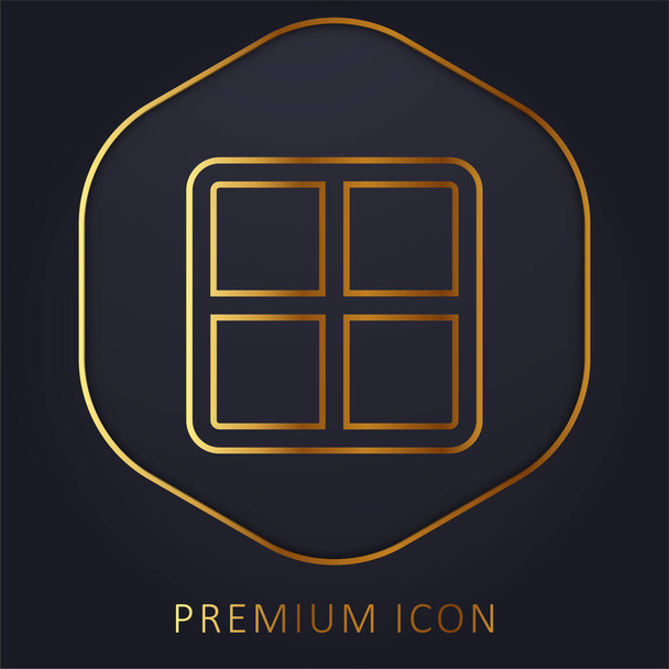 Logotipo o icono premium de línea dorada - Vector, imagen