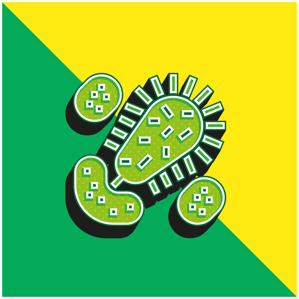 Bacteria Green and yellow modern 3d vector icon logo - Vector, Image