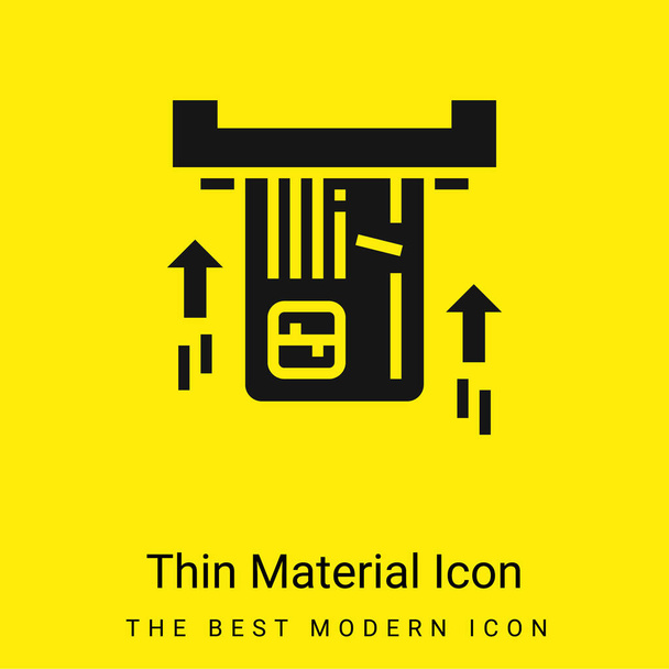 ATM minime icône matériau jaune vif - Vecteur, image