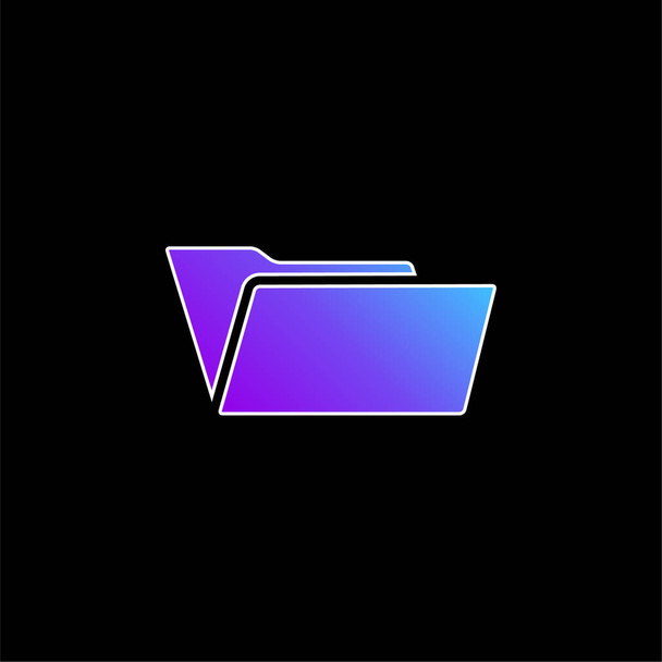 Negro Open Folder Forma azul gradiente icono de vector - Vector, imagen