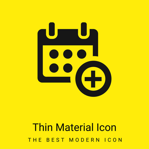 Aggiungi simbolo calendario per eventi icona minimale materiale giallo brillante - Vettoriali, immagini
