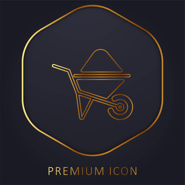 Barrow línea de oro logotipo premium o icono - Vector, imagen