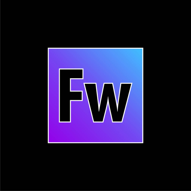 Adobe Fireworks ícone de vetor gradiente azul - Vetor, Imagem