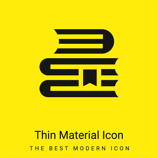 Libros mínimo icono de material amarillo brillante - Vector, imagen