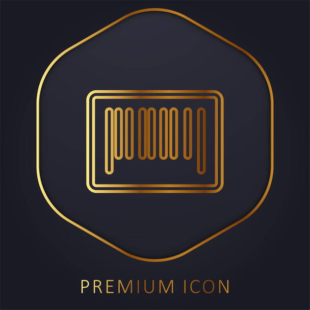 Código de barras linha dourada logotipo premium ou ícone - Vetor, Imagem