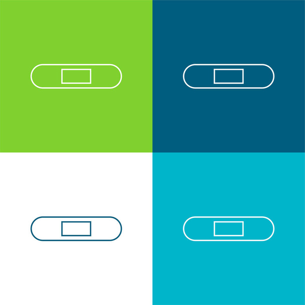 Ragtapasz sziluett fehér Részletek Lapos négy szín minimális ikon készlet - Vektor, kép