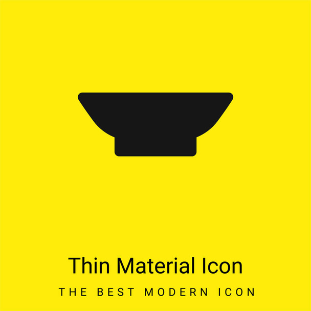 Bol minimal icône matériau jaune vif - Vecteur, image