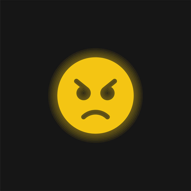 Kızgın sarı parlak neon simgesi - Vektör, Görsel