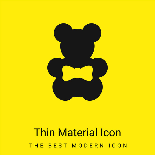 Niedźwiedź minimalną jasnożółtą ikonę materiału - Wektor, obraz