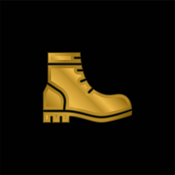 Stiefel vergoldet metallisches Symbol oder Logo-Vektor - Vektor, Bild