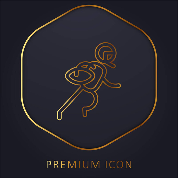 Americký fotbalista zlatá čára prémie logo nebo ikona - Vektor, obrázek