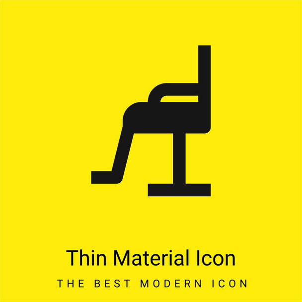Silla de barbero mínimo icono de material amarillo brillante - Vector, imagen