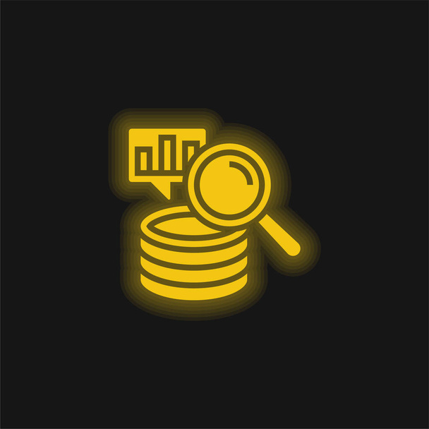 Big Data yellow glowing neon icon - Vector, Image