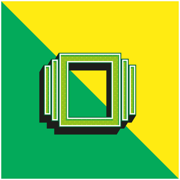 Albums Green and yellow modern 3d vector icon logo - Vector, Image