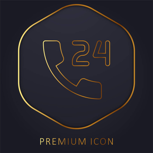 24 órás aranyvonalas prémium logó vagy ikon - Vektor, kép