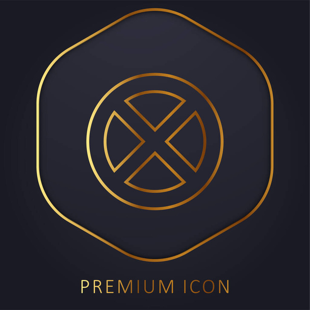 Verbod gouden lijn premium logo of pictogram - Vector, afbeelding
