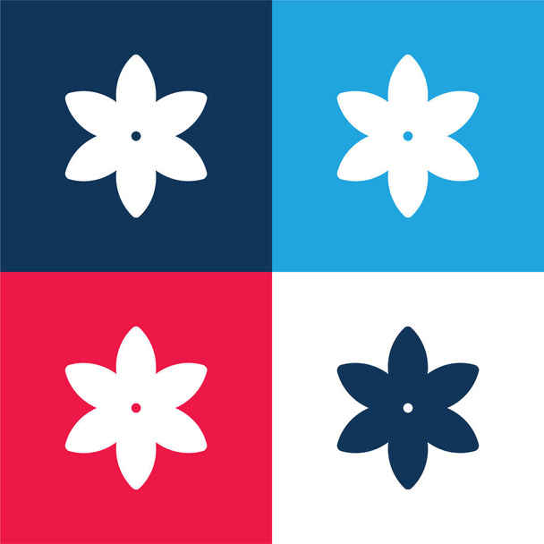 Ensemble d'icônes minime quatre couleurs bleu anis et rouge - Vecteur, image