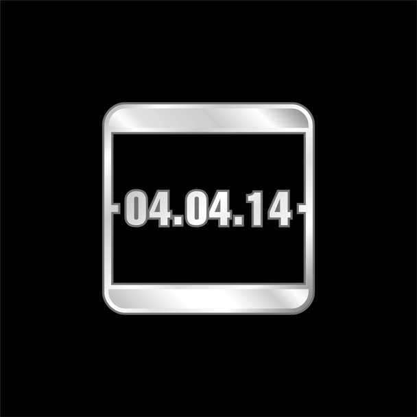 Abril 4 De 2014 Calendario de Eventos Página plateado icono metálico - Vector, Imagen