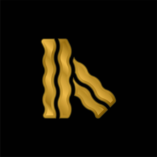 Bacon oro placcato icona metallica o logo vettore - Vettoriali, immagini