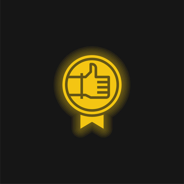 Best yellow glowing neon icon - Vector, Image