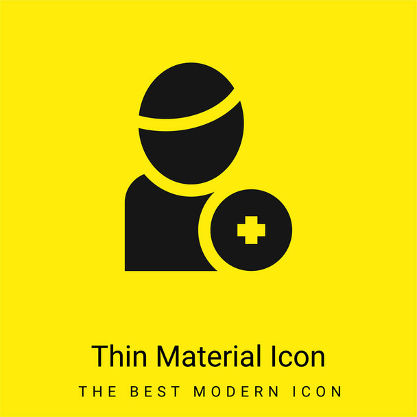 Adicionar Amigo ícone material amarelo brilhante mínimo - Vetor, Imagem