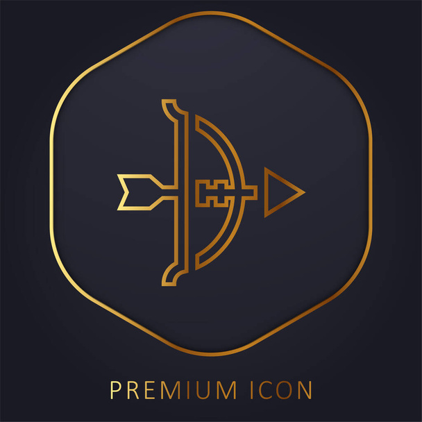Bogenschießen Golden Line Premium-Logo oder Symbol - Vektor, Bild