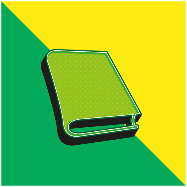Książka do nauki czytania Zielony i żółty nowoczesny ikona wektora 3D logo - Wektor, obraz
