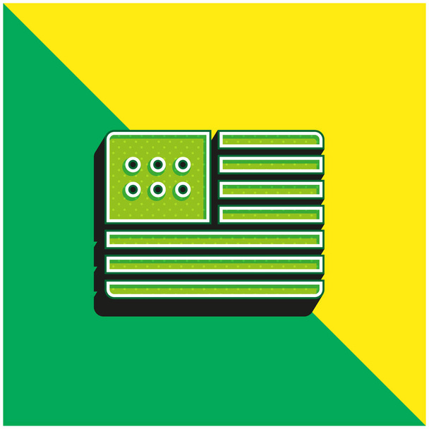 Amerika Groen en geel modern 3D vector icoon logo - Vector, afbeelding