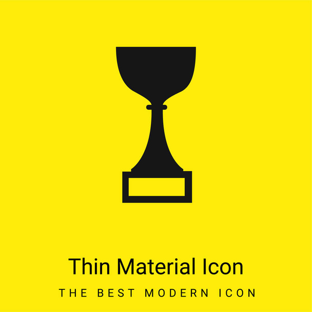 Premio Copa mínimo icono de material amarillo brillante - Vector, imagen