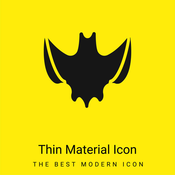 Denevér minimális fényes sárga anyag ikon - Vektor, kép