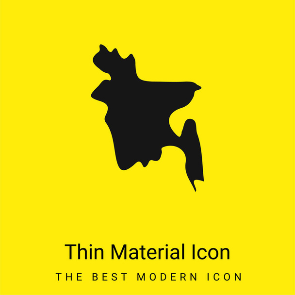 Bangladesh ícone material amarelo brilhante mínimo - Vetor, Imagem