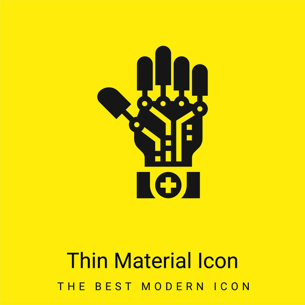 Inteligência artificial ícone material amarelo brilhante mínimo - Vetor, Imagem