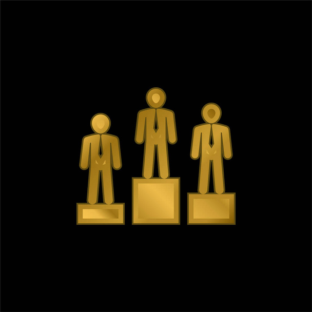 Καλύτερη ομάδα επιχειρηματιών των τριών επιχρυσωμένο μέταλλο εικονίδιο ή το λογότυπο διάνυσμα - Διάνυσμα, εικόνα