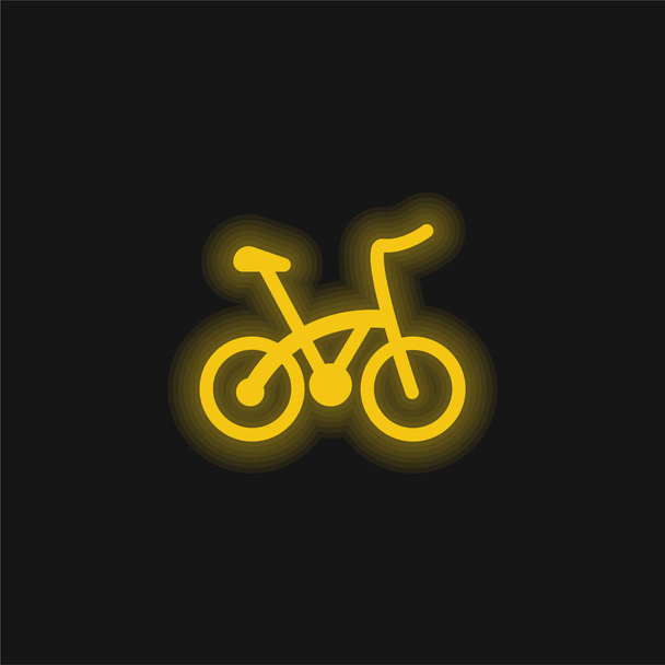 Polkupyörän keltainen hehkuva neon kuvake - Vektori, kuva