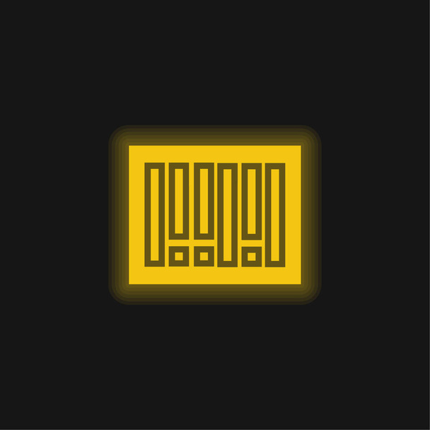 Бари Код жовтий блискучий неоновий значок
 - Вектор, зображення