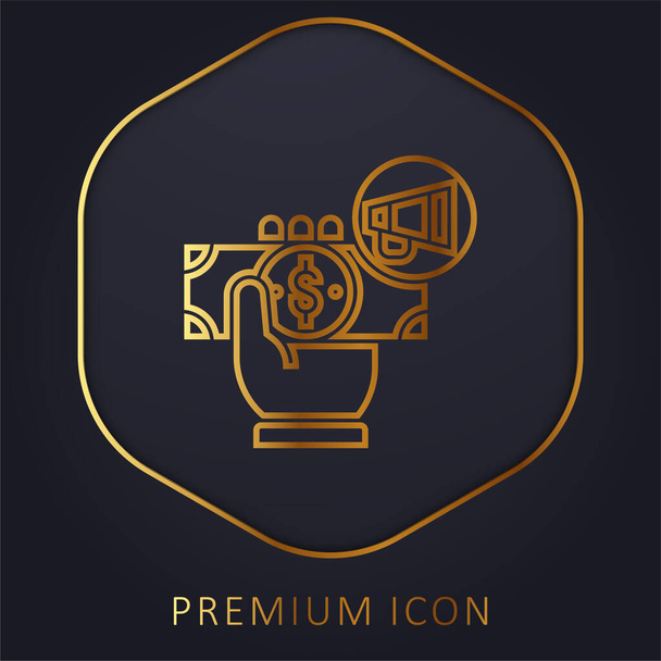 Advertising golden line premium logo or icon - Vector, Image