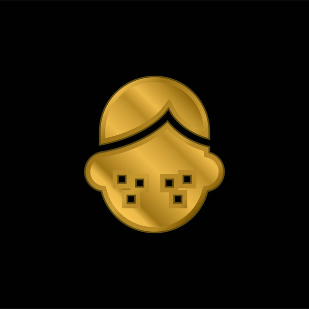 Acne gold plated metalic icon or logo vector - Vector, Image