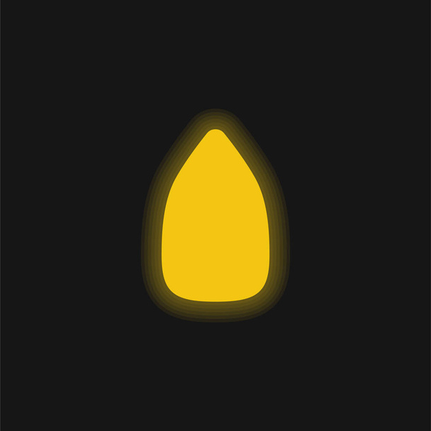 Almond yellow glowing neon icon - Vector, Image