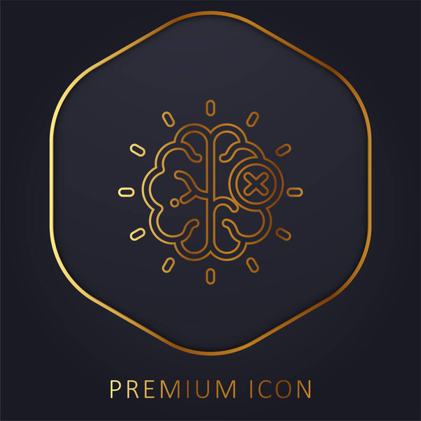 Золота лінія мозку логотип або значок преміум-класу
 - Вектор, зображення