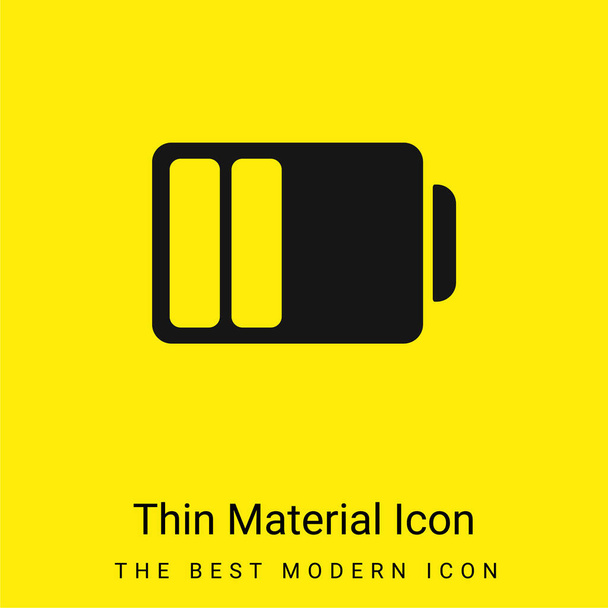 ハーフパワーとバッテリーの状態最小限の明るい黄色の材料アイコン - ベクター画像