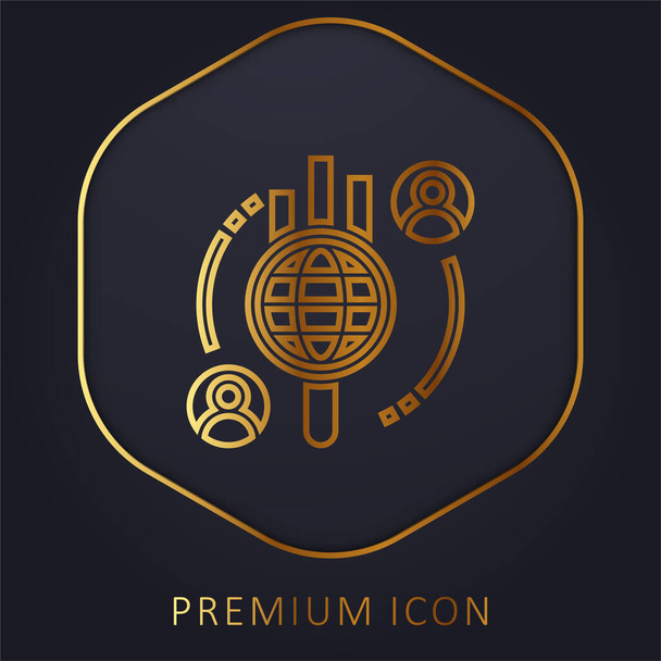 Analiza logo premium lub ikony złotej linii - Wektor, obraz