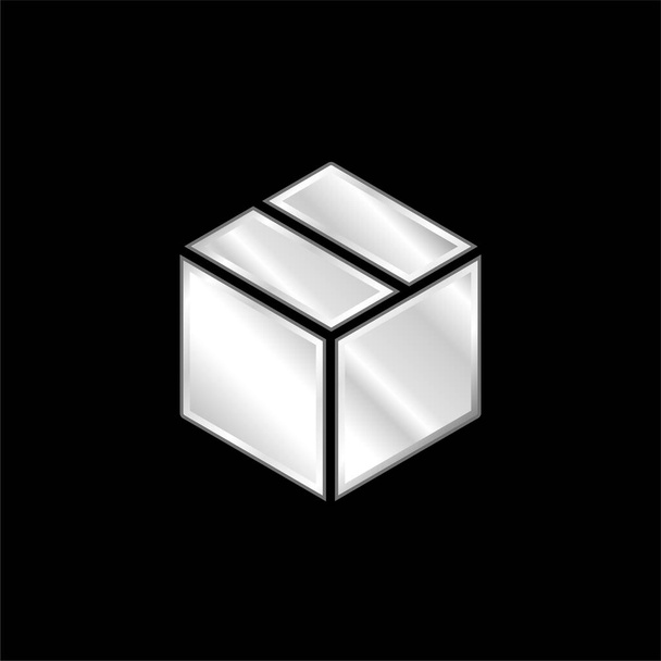 Box versilbertes Metallic-Symbol - Vektor, Bild