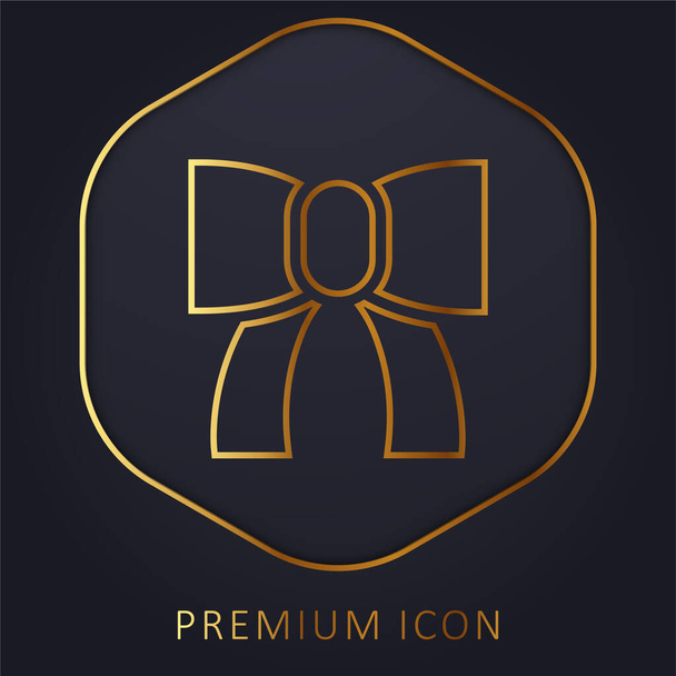 Золотая линия лука премиум логотип или значок - Вектор,изображение
