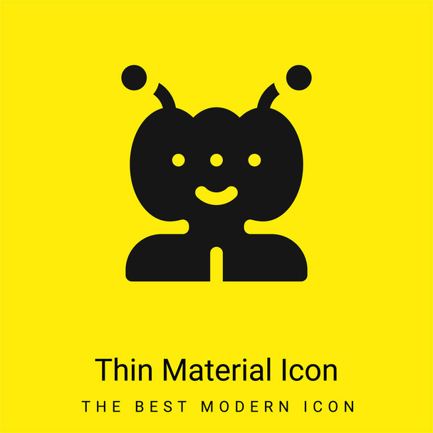 Alien minimale brillante icona materiale giallo - Vettoriali, immagini