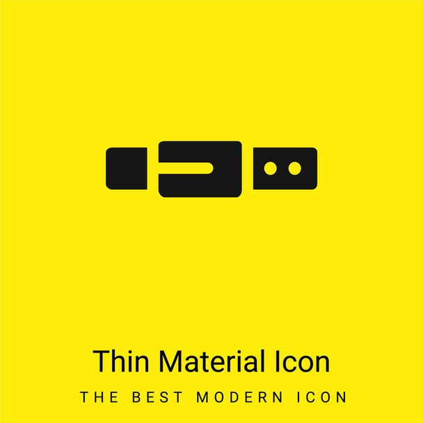 Belt minimal bright yellow material icon - Vector, Image