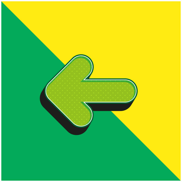 Back Green and yellow modern 3d vector icon logo - Vector, Image