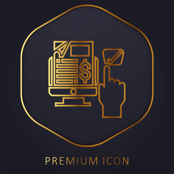 Zlaté prémiové logo nebo ikona Bill - Vektor, obrázek
