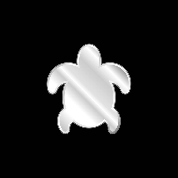 Große Schildkröte versilbert Metallic-Symbol - Vektor, Bild